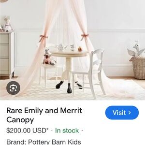 New  in box. Emily and Merritt pink canopy